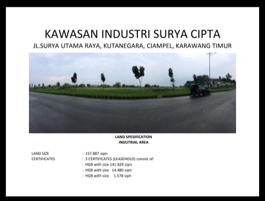Dijual Tanah Surya Cipta Karawang, KIIC Karawang