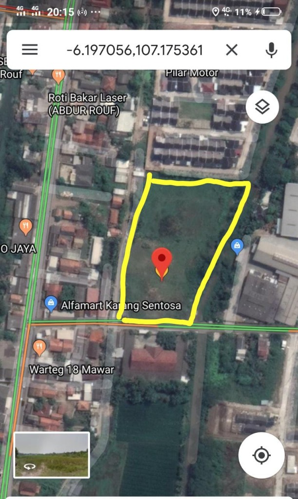 Paling Strategis Tanah Komersial Rata di Pinggir Jalan Raya Karang Santosa — foto 2