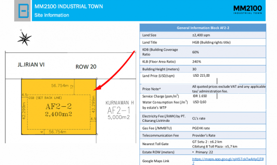 Dijual Tanah HGB Industri Mm2100 Cibitung, Dkt Ejip, Delta Silicon Cikarang